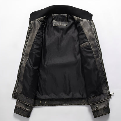 Kevin - Klassische Herrenlederjacke mit Taschen