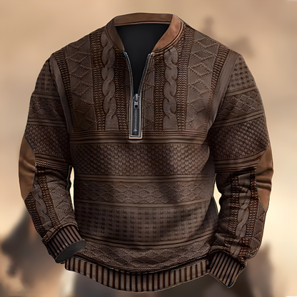 Edmund - Bequemer Herrenpullover mit Muster und Zipper