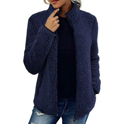 Alethea - Damen Fleece-Samtmantel im eleganten Design