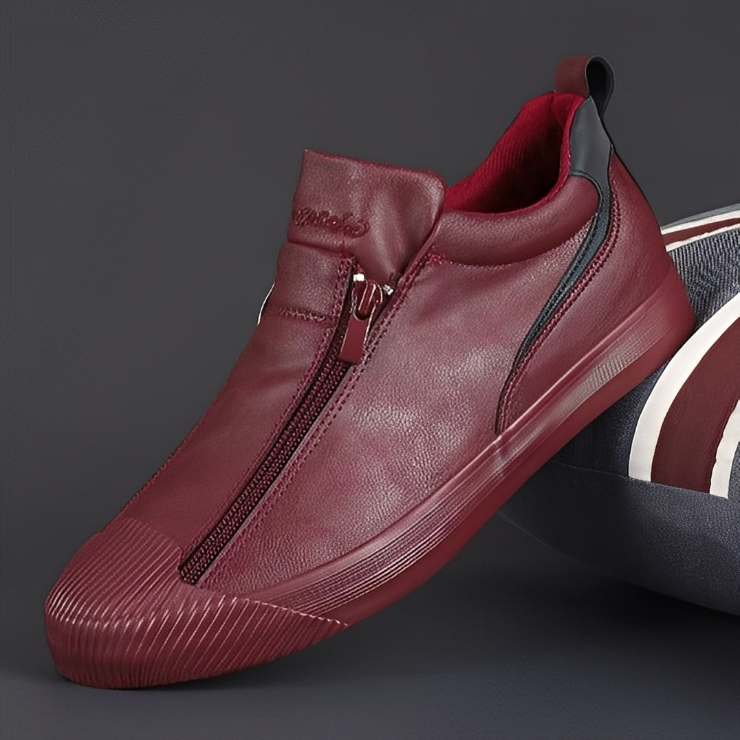 Jerred - Moderne Herrenschuhe aus Leder mit Reißverschluss