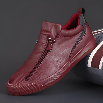 Jerred - Moderne Herrenschuhe aus Leder mit Reißverschluss