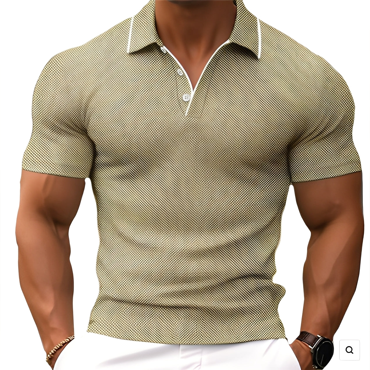 Florence - Weites Herren-Poloshirt mit Knöpfen