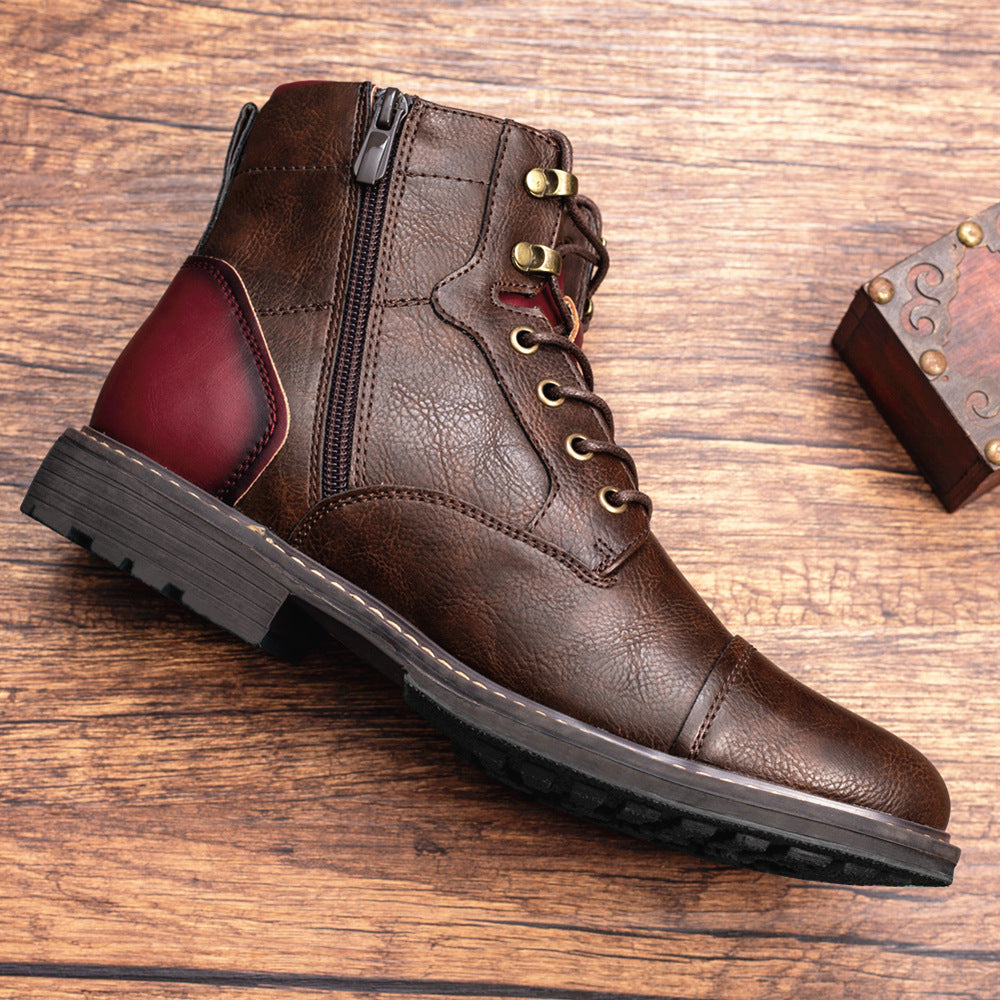 Louis - Herren-Lederstiefel im Vintage-Stil mit Reißverschluss