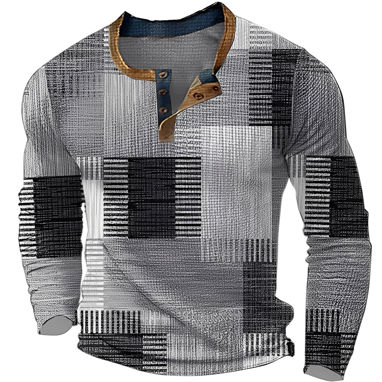 Brennan - Bequemes, gemustertes Herren-Langarmshirt