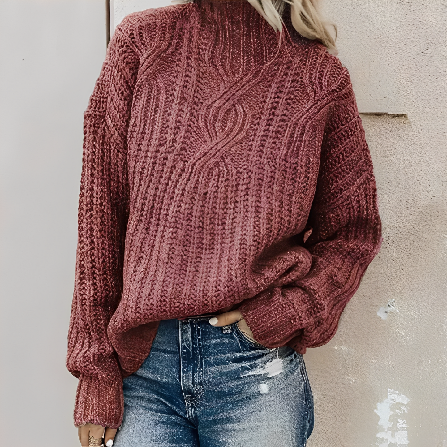 Colleen - Bequemer Damenpullover mit hohem Kragen
