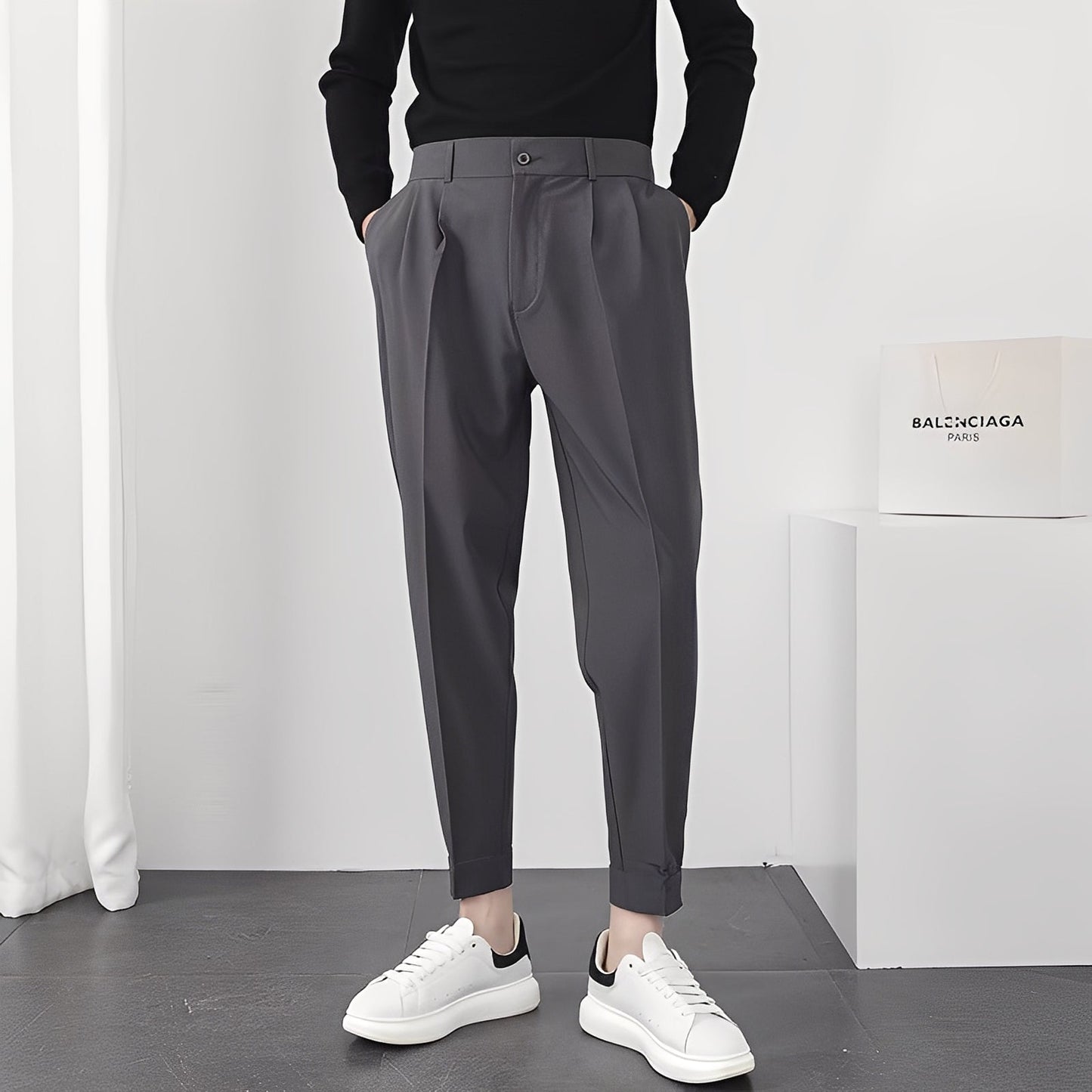 Micheal - Moderne, bequeme, locker geschnittene Herrenhose