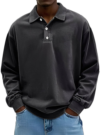 Clayton - Klassisches langärmeliges Herren-Poloshirt
