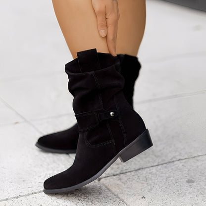 Marjorie - Bequeme Damen-Wildlederstiefel mit sehr weiter Passform