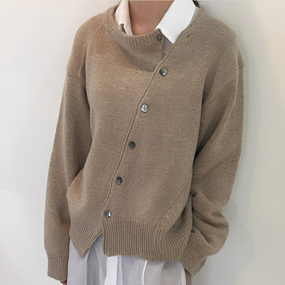 Arianna - Weit geschnittene Damen-Kaschmirjacke mit Knöpfen