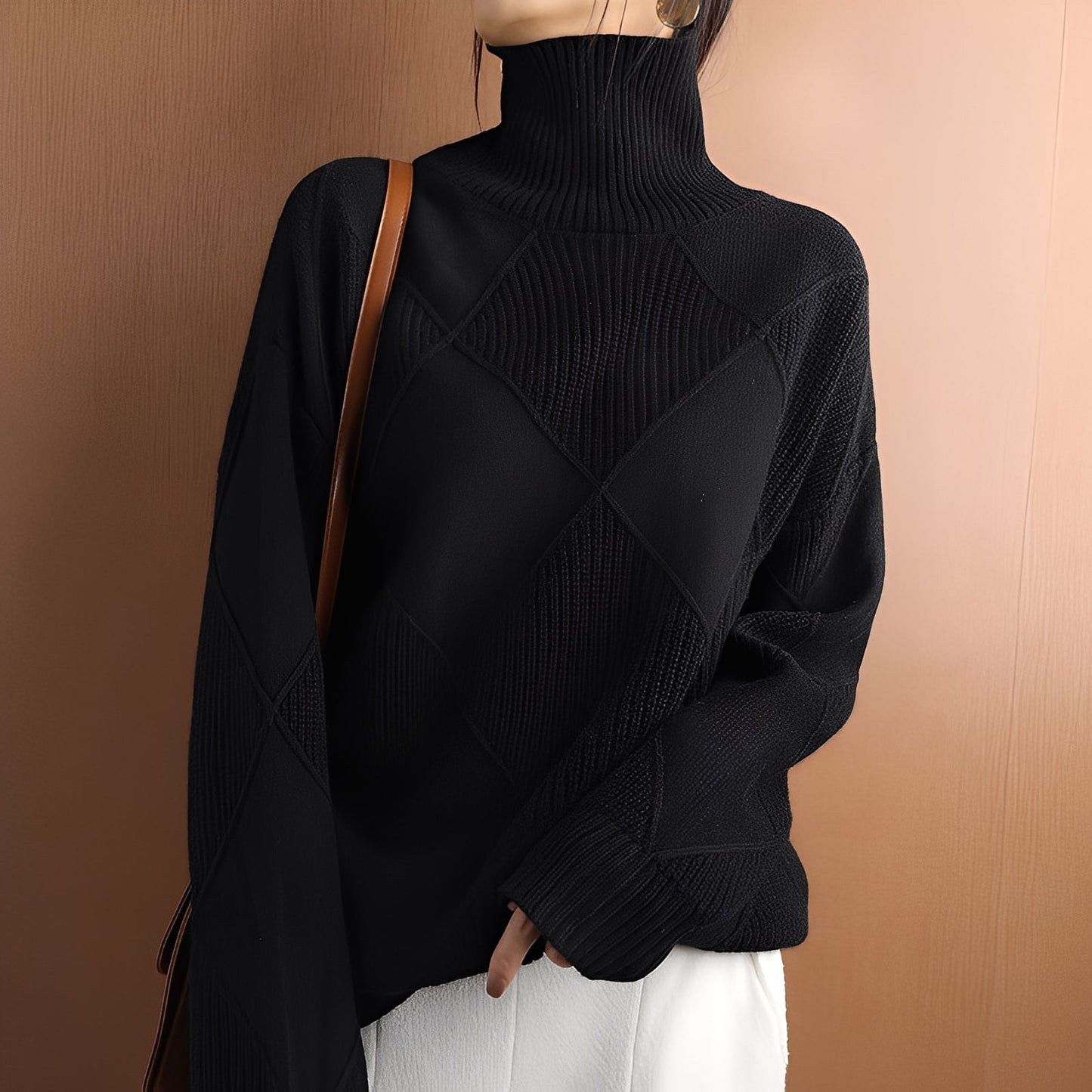 Lyndsea - Bequemer Damen-Rollkragenpullover