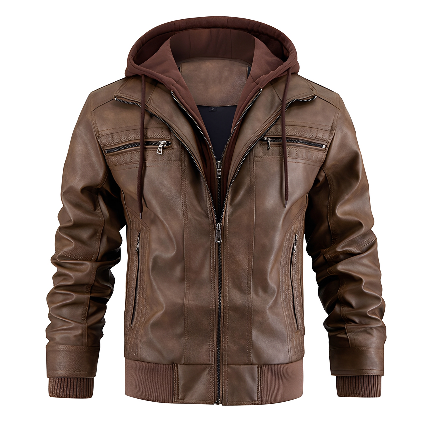 Everard - Klassische Motorradjacke für Männer mit Kapuze