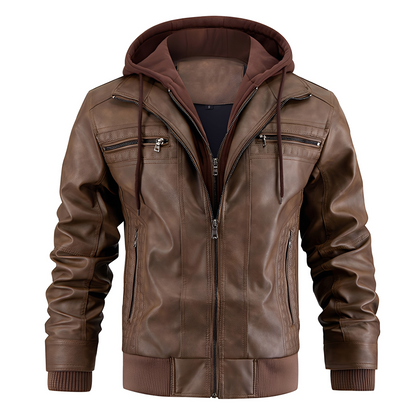 Everard - Klassische Motorradjacke für Männer mit Kapuze