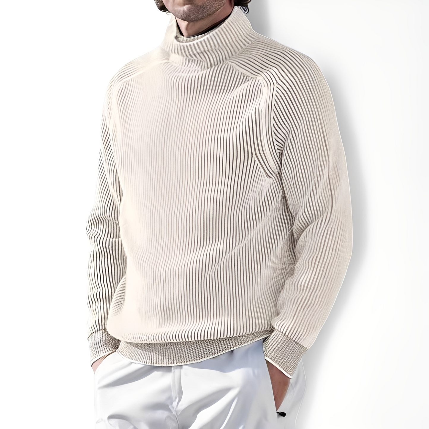 Jarrett - Herren-Kaschmirpullover mit hohem Ausschnitt