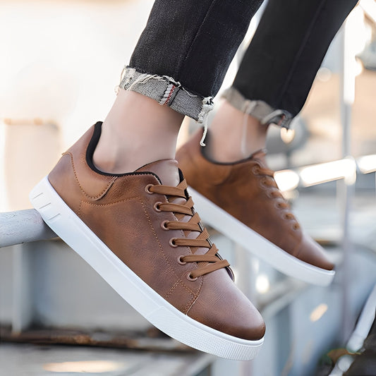Jerome - Moderne flache Herrenschuhe aus Leder