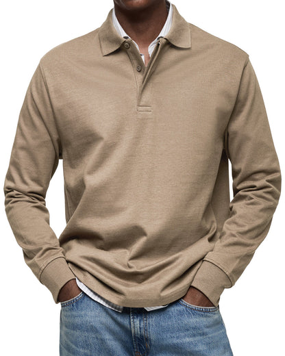 Dewey - Herren Langarm-Poloshirt, schlicht gehalten