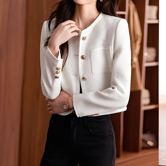 Trecia - Modische kurze Damenjacke aus Tweed