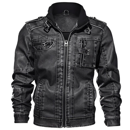 Kevin - Klassische Herrenlederjacke mit Taschen