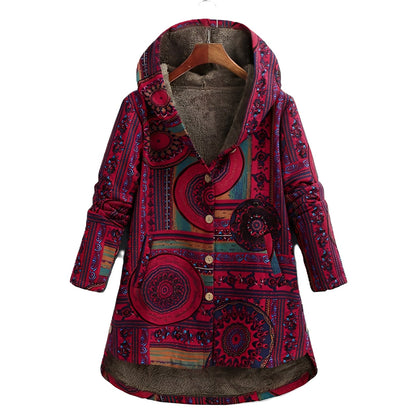 Griselda - Frauen-Hoodie mit ethnischen Blumenmustern