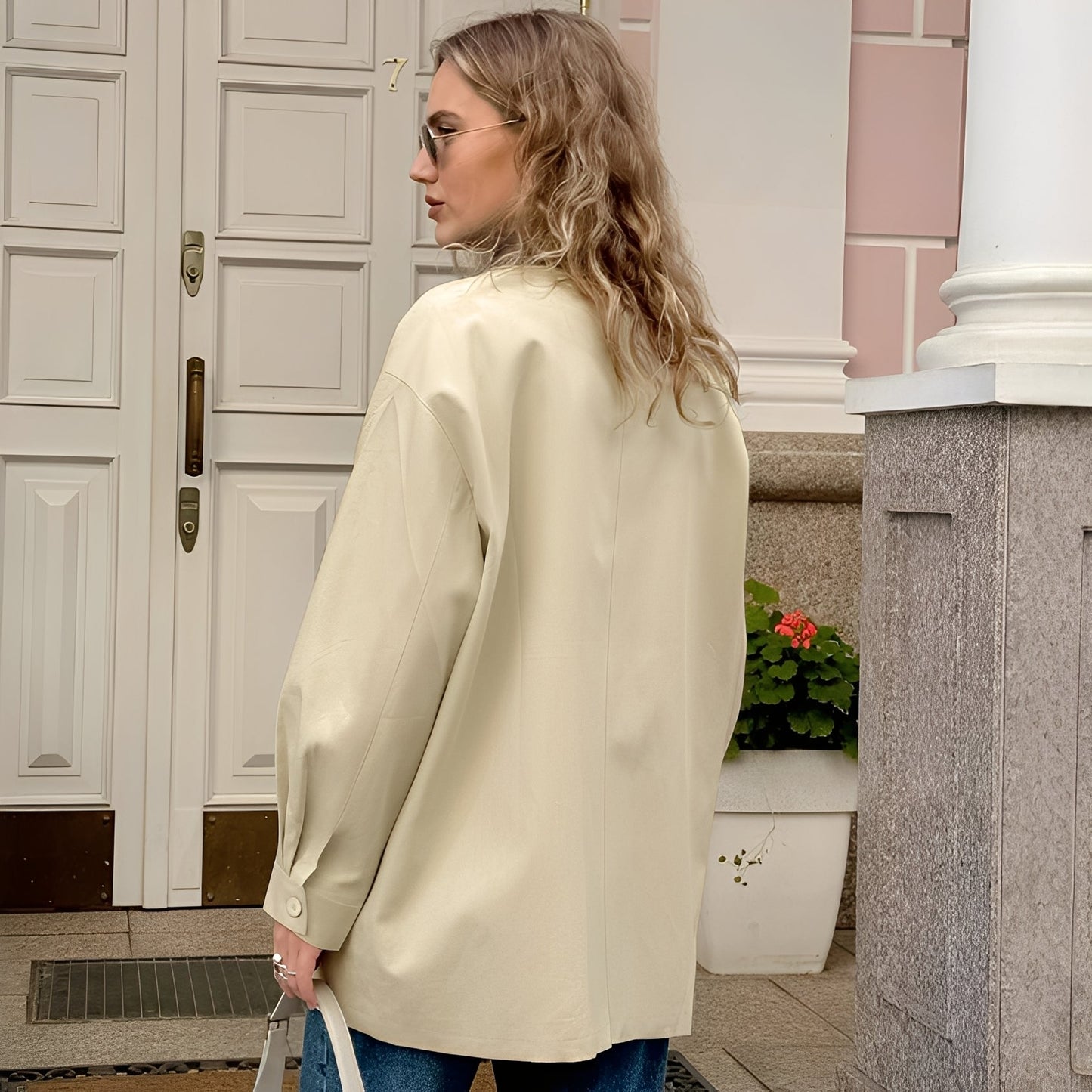 Eireen - Modische, locker geschnittene Damenjacke mit Polokragen