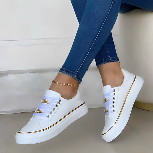 Deziree - Trendige Damenschuhe mit Plateau und Ketten