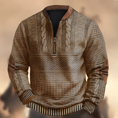 Edmund - Bequemer Herrenpullover mit Muster und Zipper