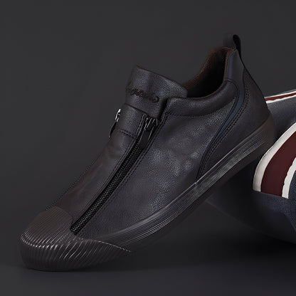 Jerred - Moderne Herrenschuhe aus Leder mit Reißverschluss