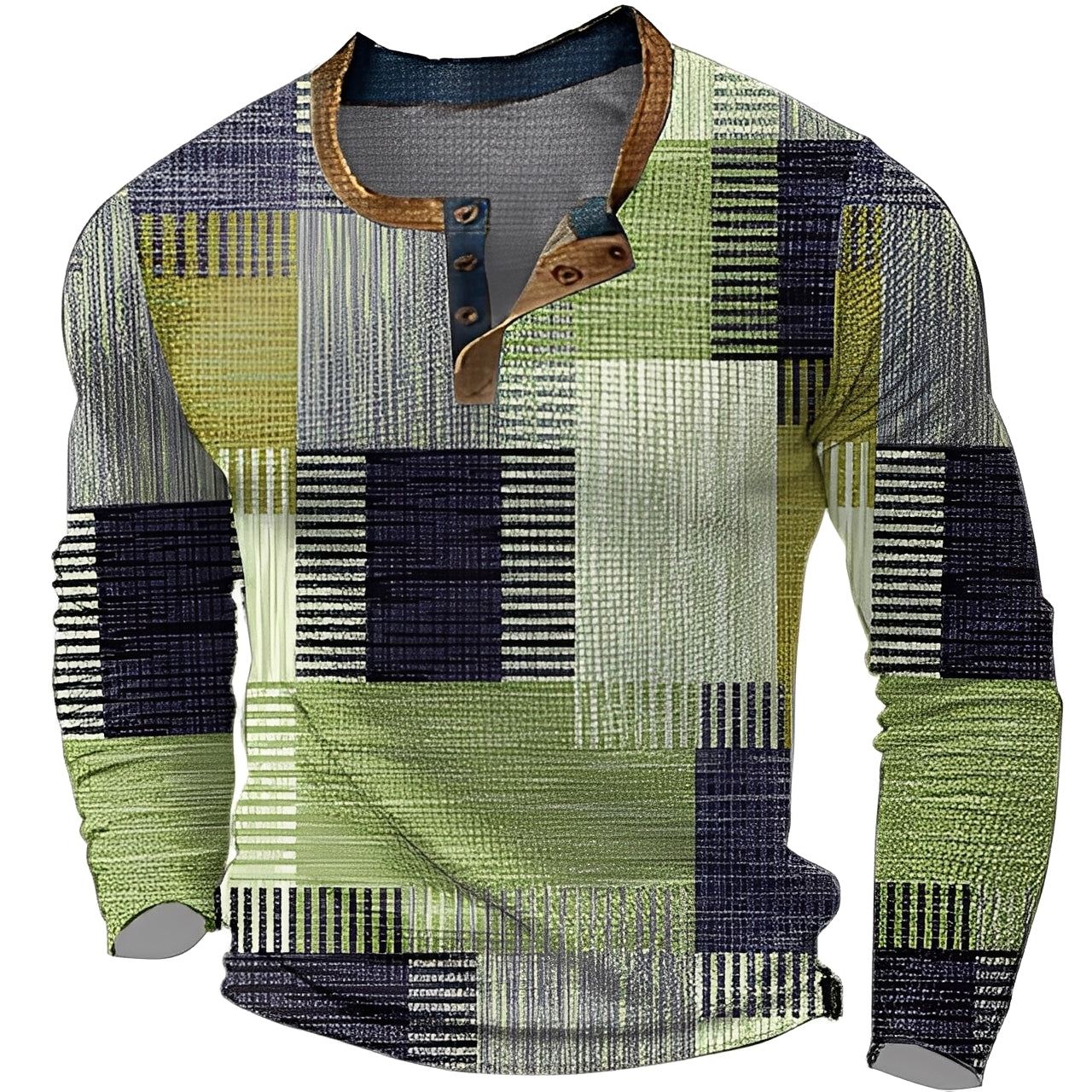 Brennan - Bequemes, gemustertes Herren-Langarmshirt