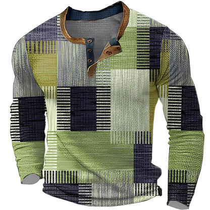 Brennan - Bequemes, gemustertes Herren-Langarmshirt