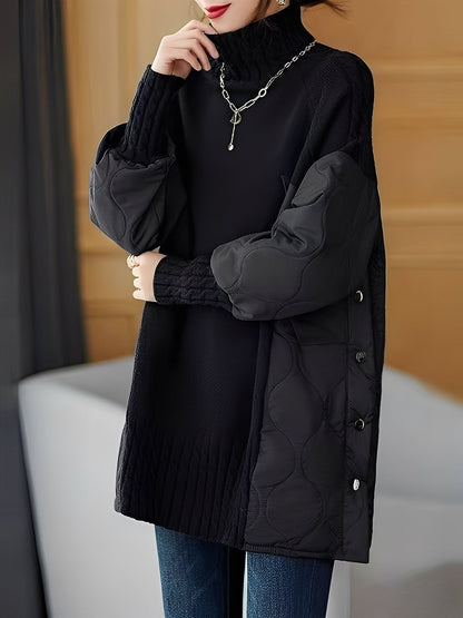 Vonda - Bequemer Damenpullover mit hohem Rollkragen