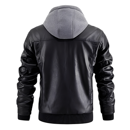 Everard - Klassische Motorradjacke für Männer mit Kapuze