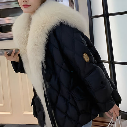 Marjorie - Modische Damen-Daunenjacke mit Fellkragen