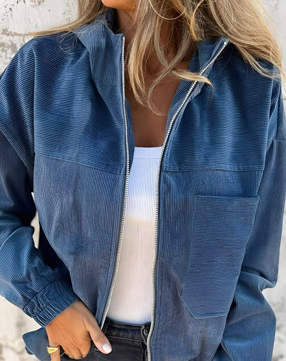 Gillian - Bequeme Frauen-Cordjacke mit Kapuze