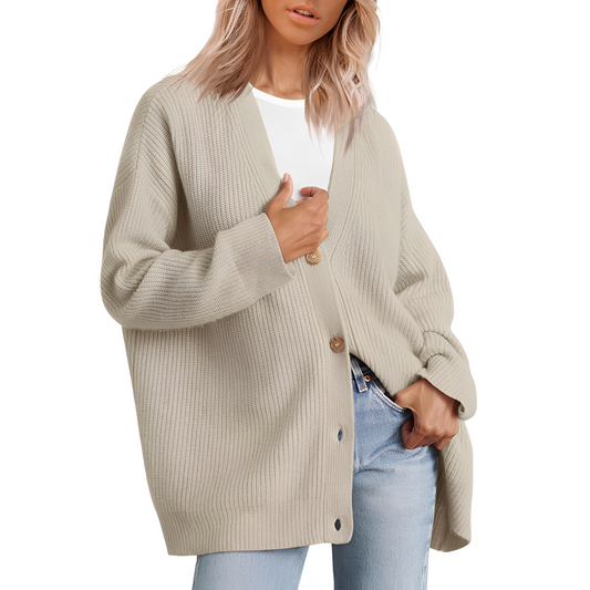 Christal - Bequemer, locker geschnittener Damen-Cardigan