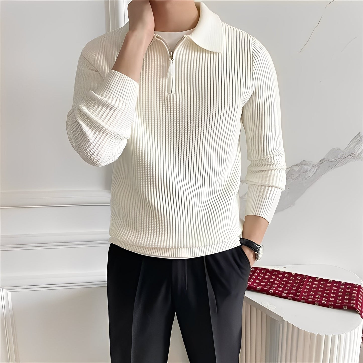 Justin - Eleganter Herrenpullover mit Zipper