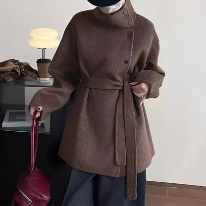 Claudia - Weit geschnittene doppelte Damen-Wolljacke