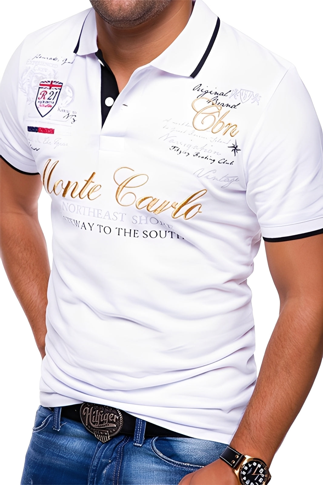 Brent - Bequemes Poloshirt mit Muster für Herren
