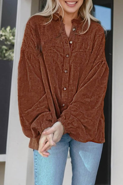 Mai - Kordbluse mit Puffärmeln Damenmode