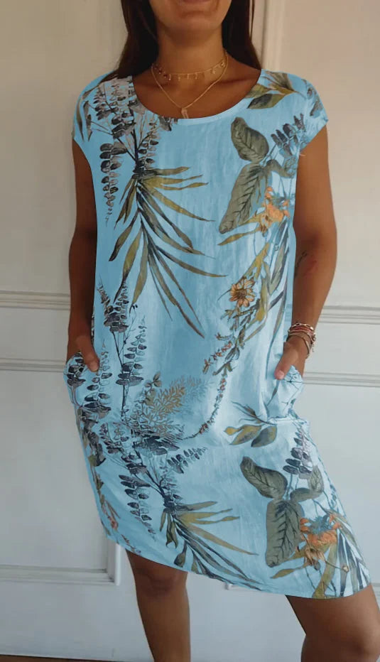 Britt – Kleid mit Muster und rundem Halsausschnitt