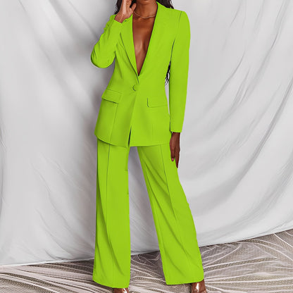 Darcey - Weites, modernes Damenkostümset mit Blazer und Hose