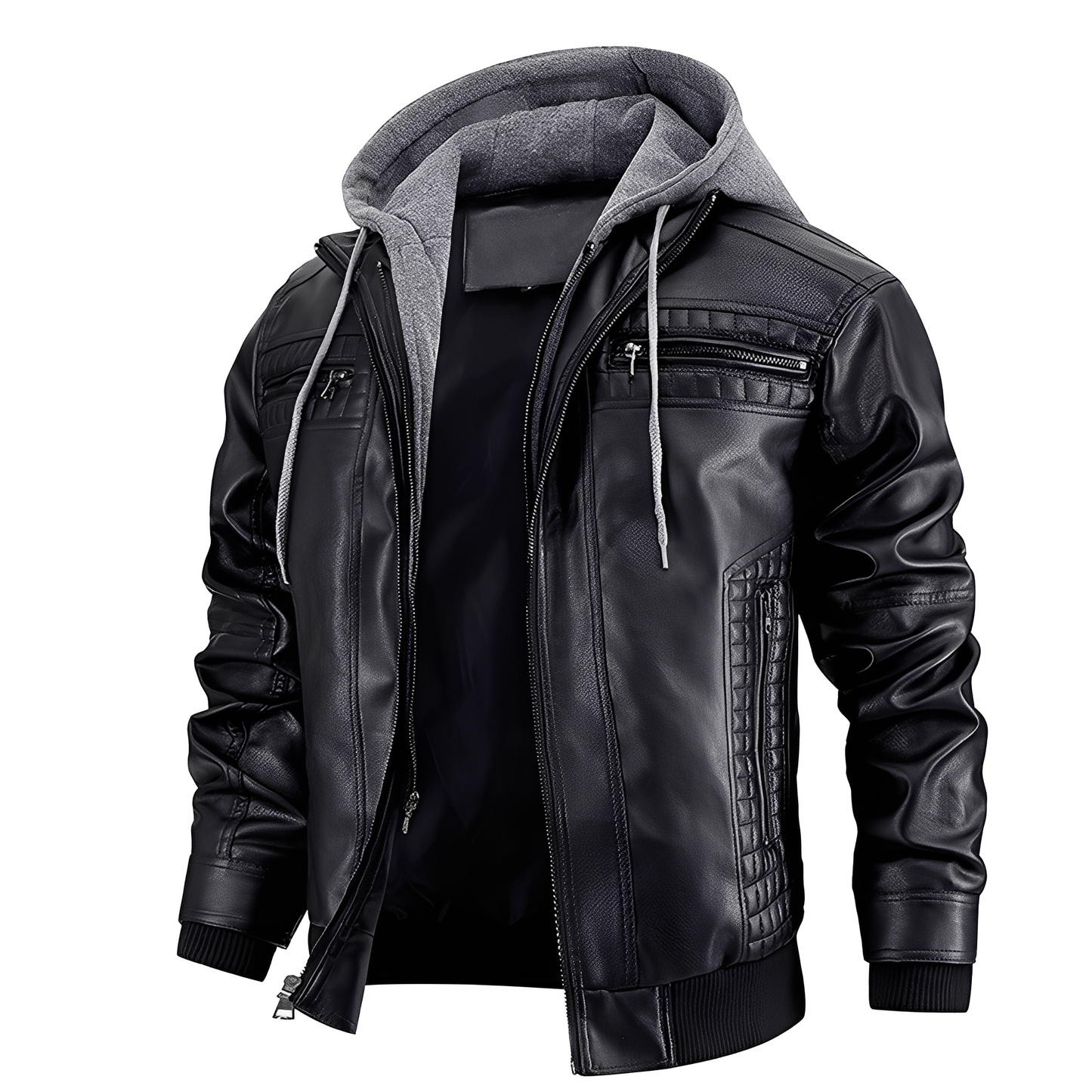 Everard - Klassische Motorradjacke für Männer mit Kapuze