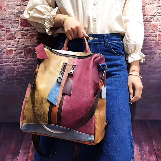 Alayna - Klassischer Damen Leder Rucksack