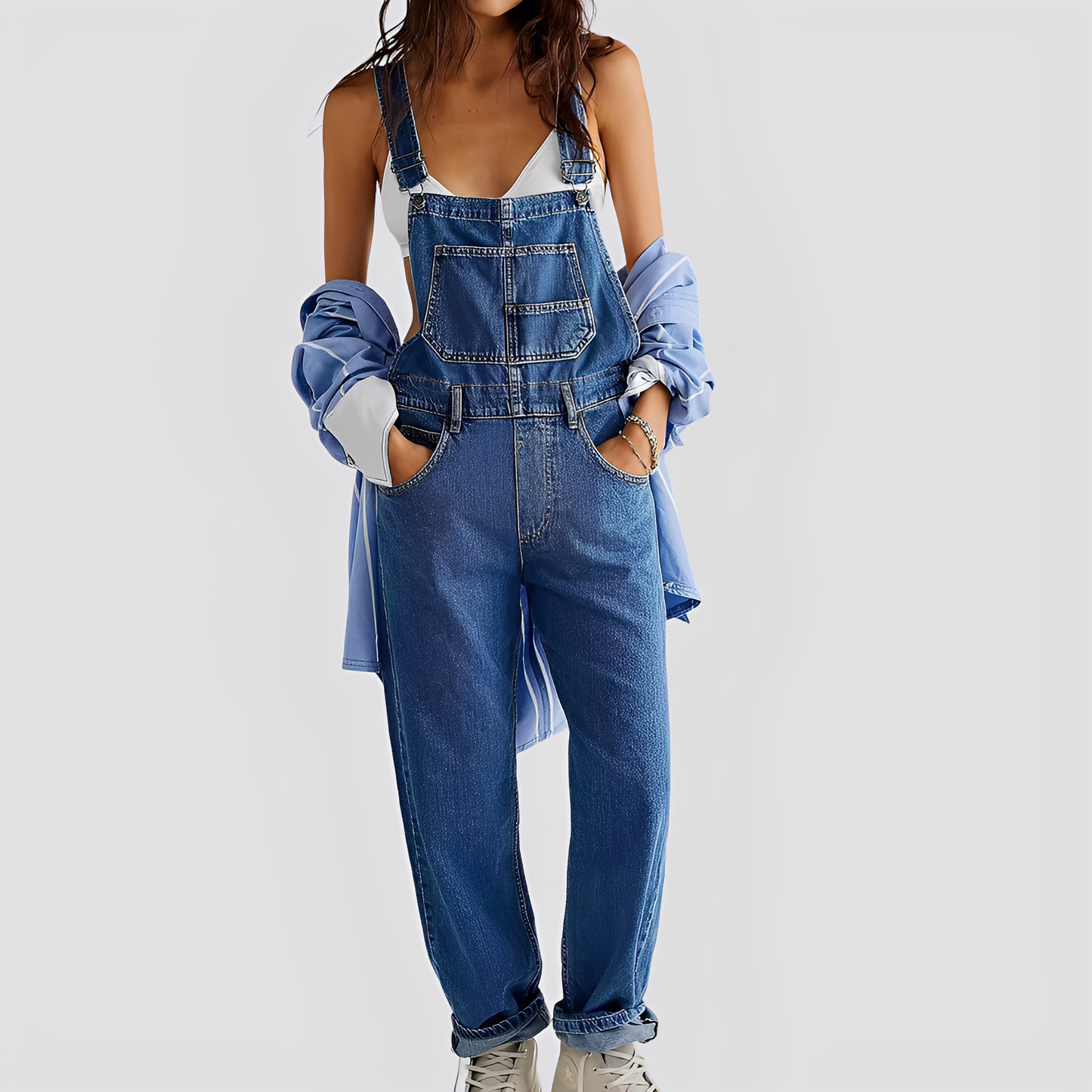 Mildred - Bequeme und klassische Damenjeans-Latzhose