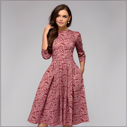 Elisabeth - Schickes Kleid für Damen mit langen Ärmeln und Blumenmuster