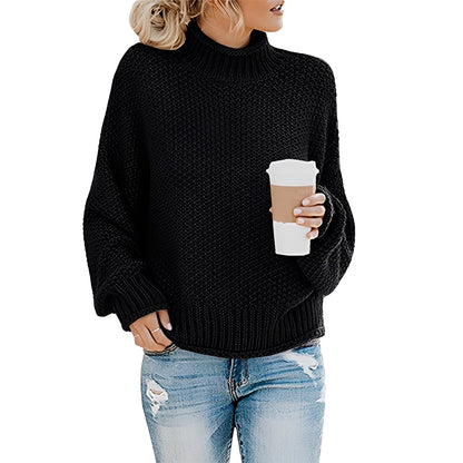 Evalyn - Bequemer Damenpullover mit hohem Kragen