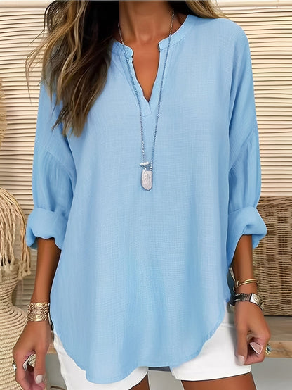 Colleen - Bequeme, locker geschnittene Damen-Leinenbluse
