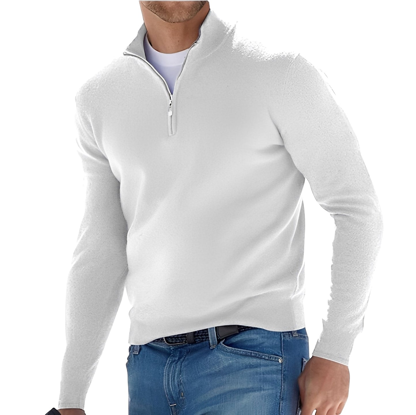 Nash - Herrenpullover mit kurzem Zipper