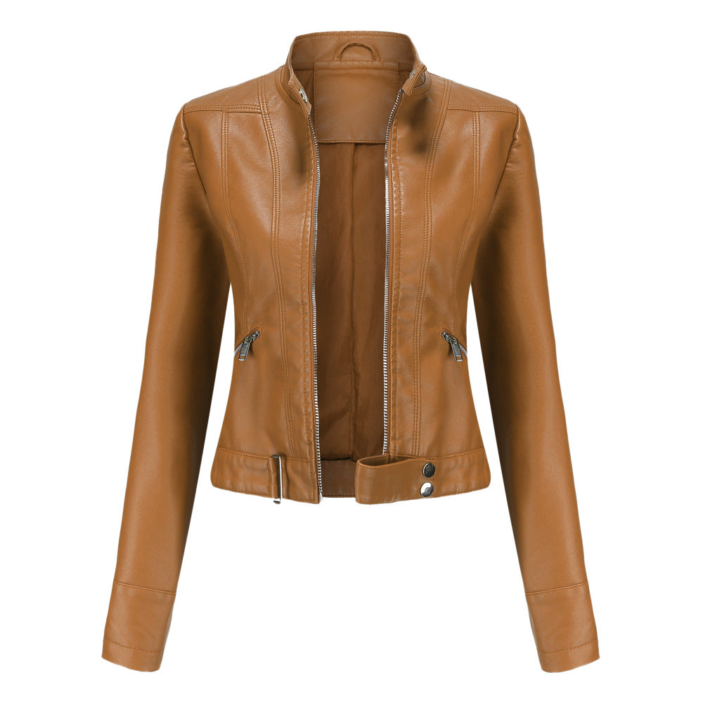 Madeline - Modische Damenlederjacke mit Kragen