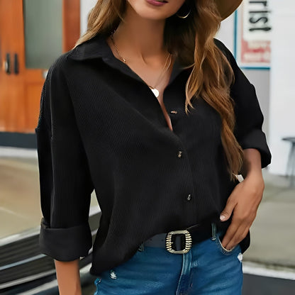 Everly - Bequeme, lockere Cordbluse für Damen
