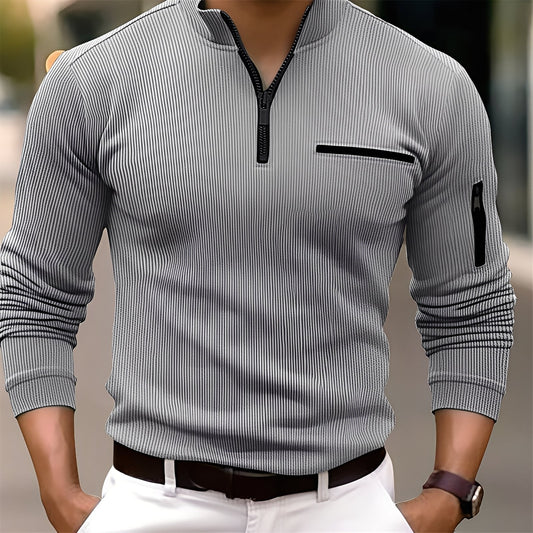 Donovan - Modischer Herrenpullover mit Streifen und Taschen