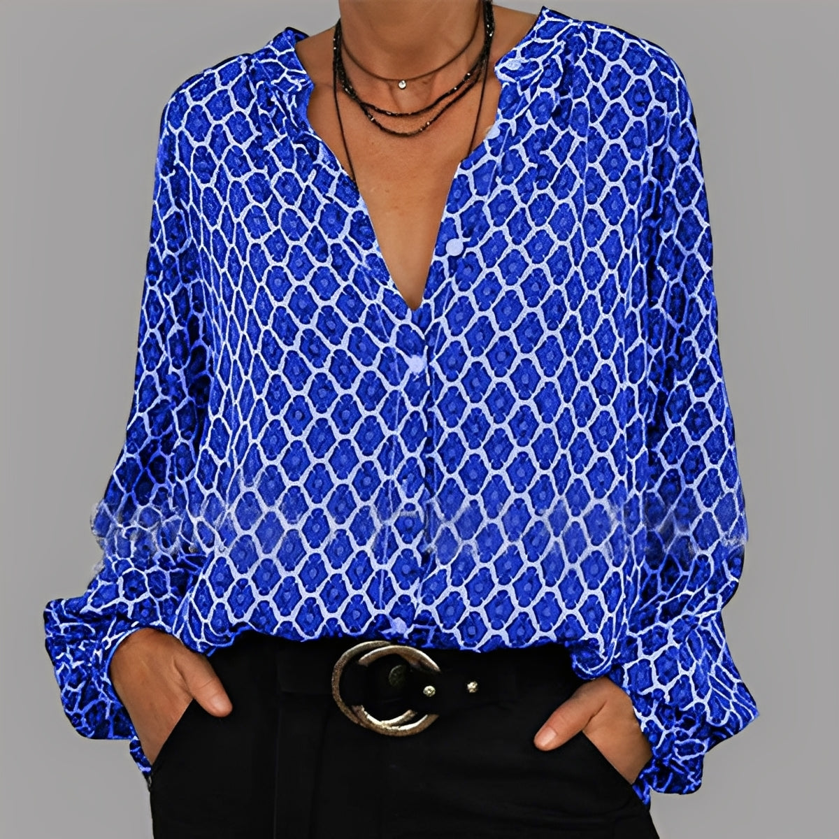 Angelle - Bequeme, locker sitzende Damenbluse